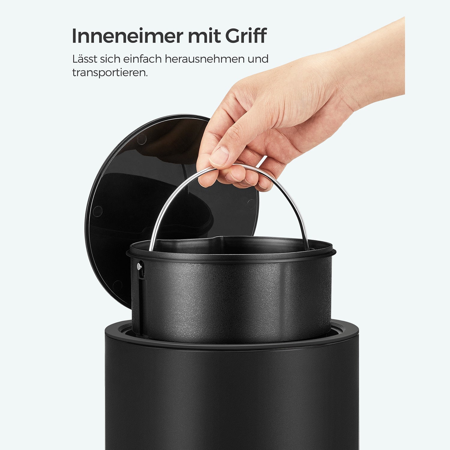 Kosmetisk container - Badrumstrumper - skräpburk - 3 liter - svart