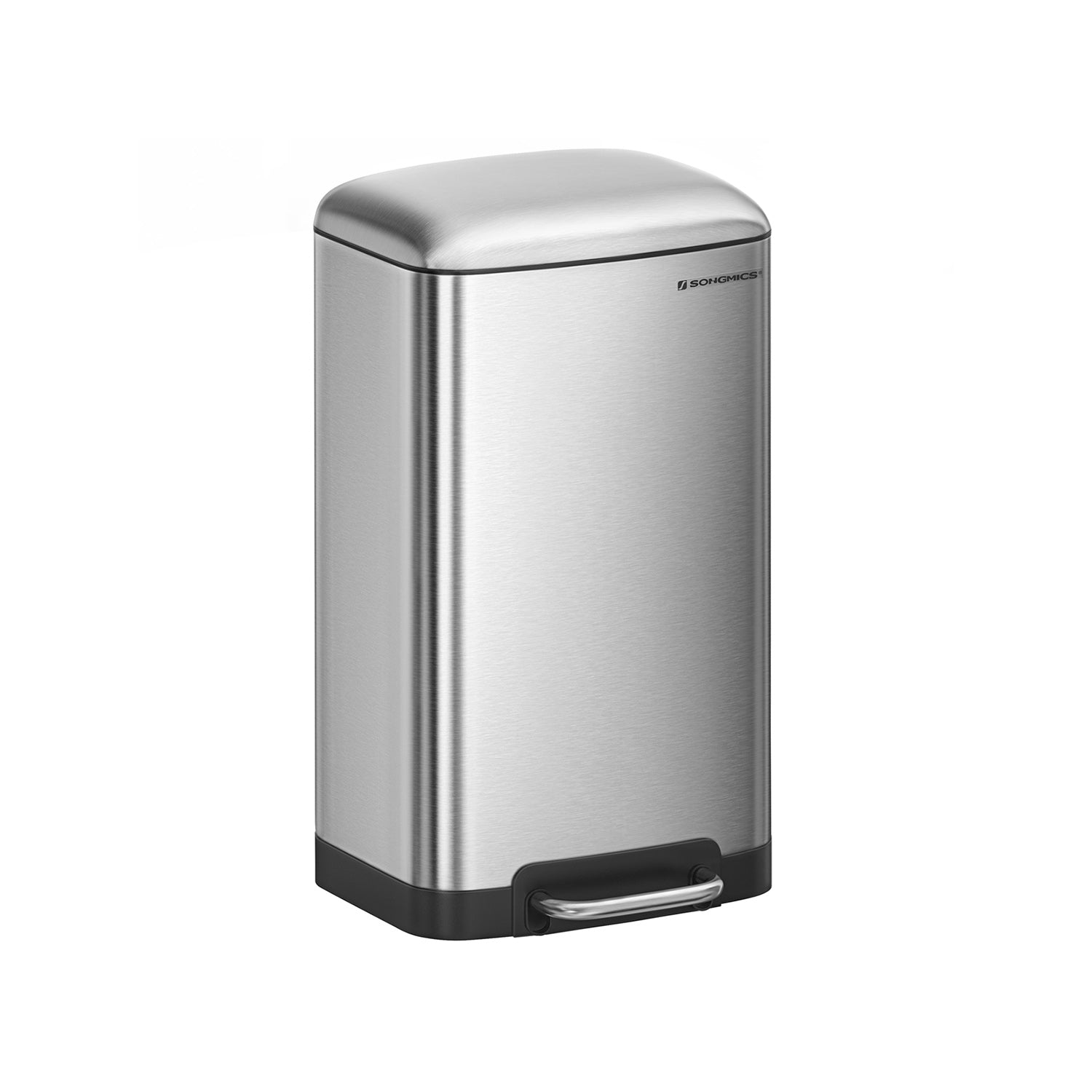 Papperskorgen - stålpedal hink med lock - 30 L - vitt