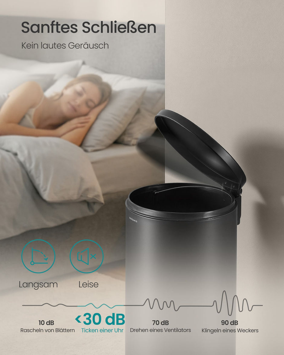 Pedaalemmer 20 Liter – Rond – Soft-Close Deksel – Uitneembare Binnenemmer – Zwart