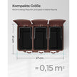 Sopkärl – 3 x 8 liter – med lock – gräddvit & brun