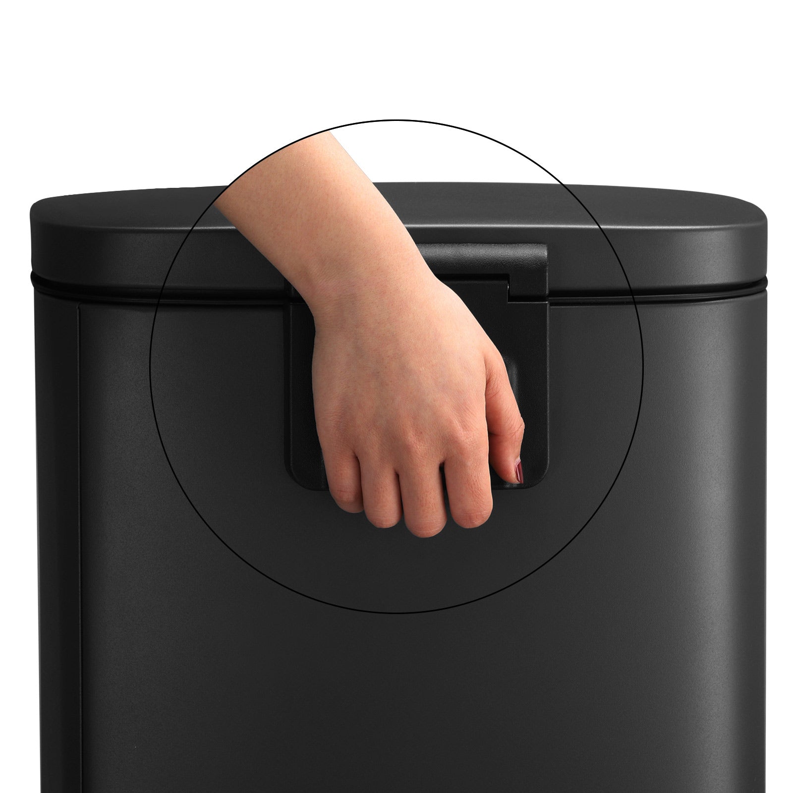 Avfallsbask - 30 L - Pedal Bucket - Softclose - Luktlös - Svart