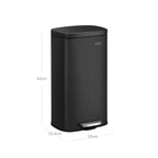 Avfallsbask - 30 L - Pedal Bucket - Softclose - Luktlös - Svart