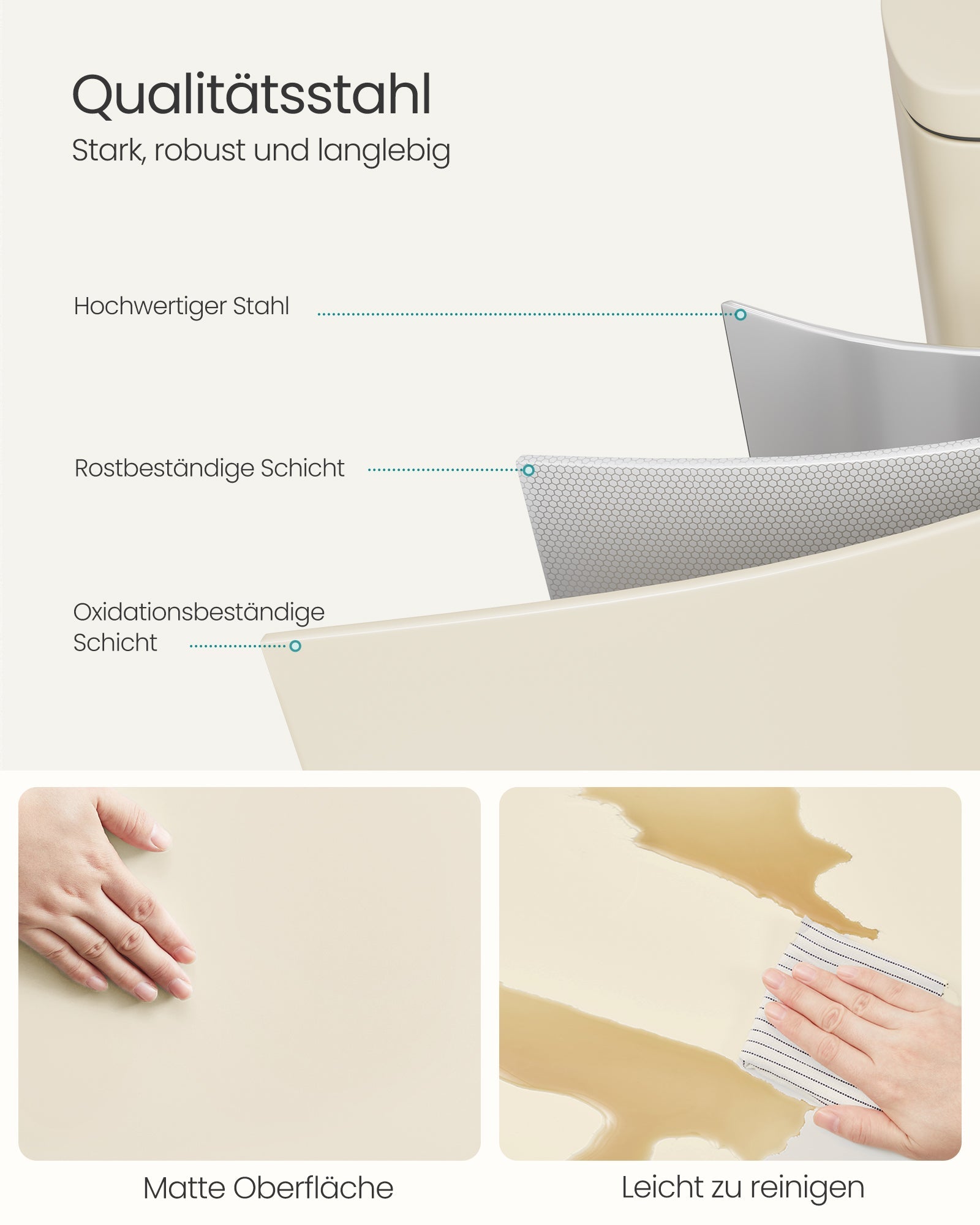 Skräpfack - Pedal Bin - 50L - Rostfritt stål - Softclose - lufttätt - plastisk inre hink