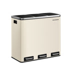 Avfallsseparationssystem - 3 fack - 3 × 18 L - med en sand beige lock