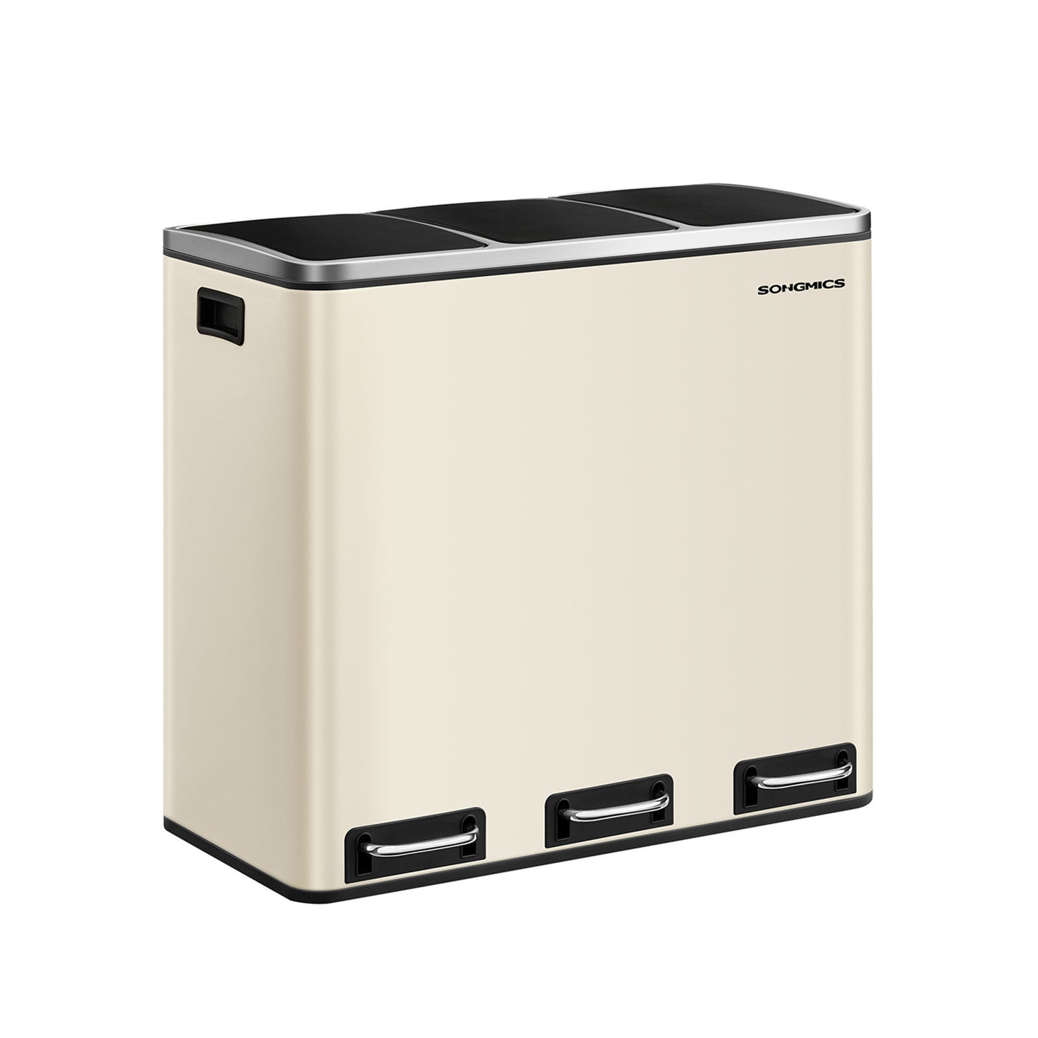 Avfallsseparationssystem - 3 fack - 3 × 18 L - med en sand beige lock