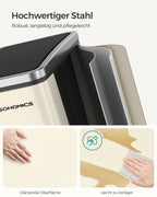 Sopor - avfallsseparation - 3 inre hinkar - 54 liter - silver