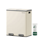 Skräp - med pedal - 2 fack - avtagbara inre hinkar - svart