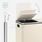 Skräp - med pedal - 2 fack - avtagbara inre hinkar - svart