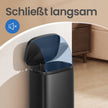 Pedaalemmer - 12 Liter - Soft-Close Deksel - Staal - Zwart