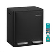 Afvalbak - 41,8 x 35,3 x 45,5 cm - 2 x 15 liter - Stalen behuizing - Uitneembare binnenemmer - Soft-close deksel - Zwart - 4,8 kg