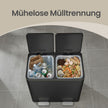 Pedaalemmer - 2 x 30 Liter - Soft-Close Deksel - Staal - Zwart