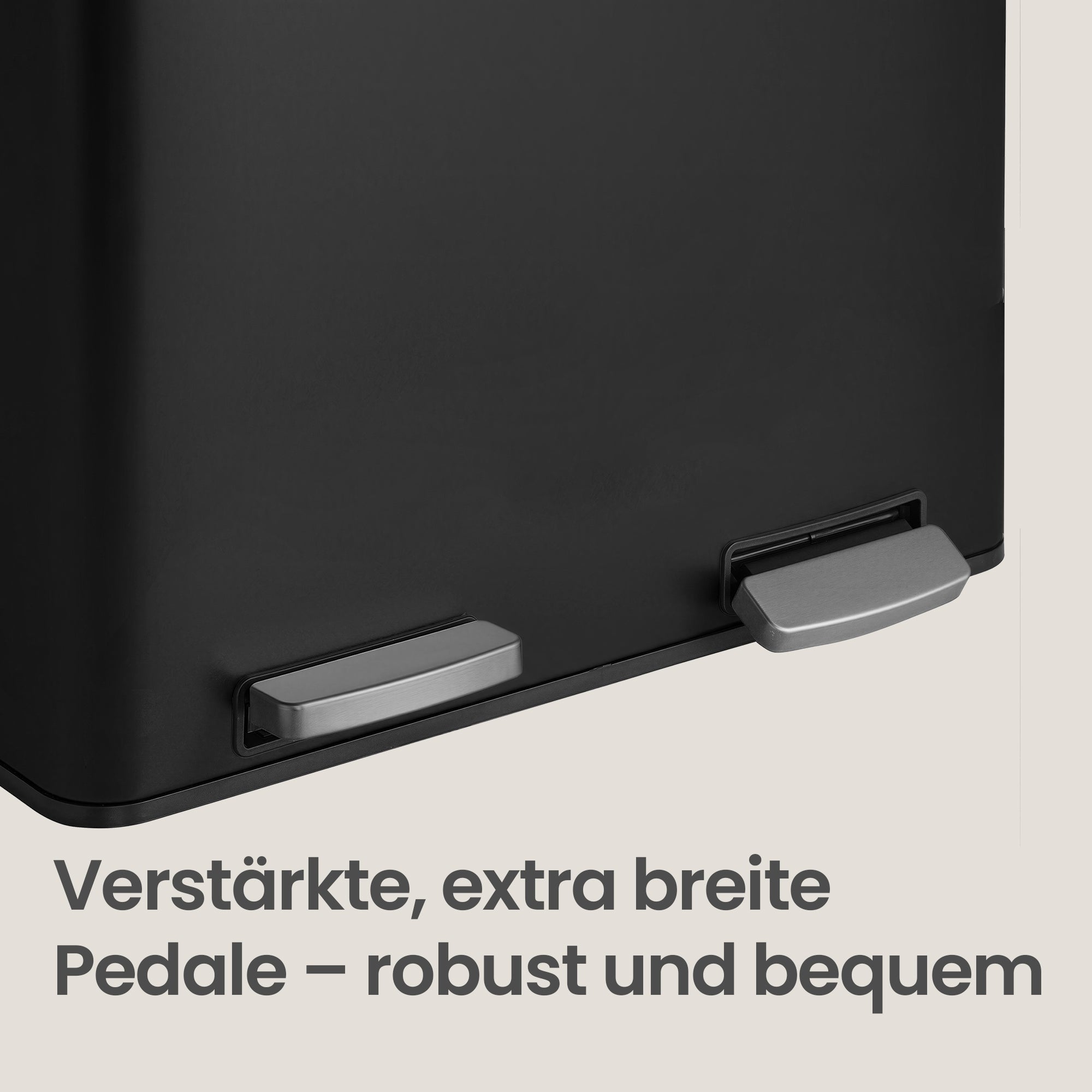Pedaalemmer - 2 x 30 Liter - Soft-Close Deksel - Staal - Zwart