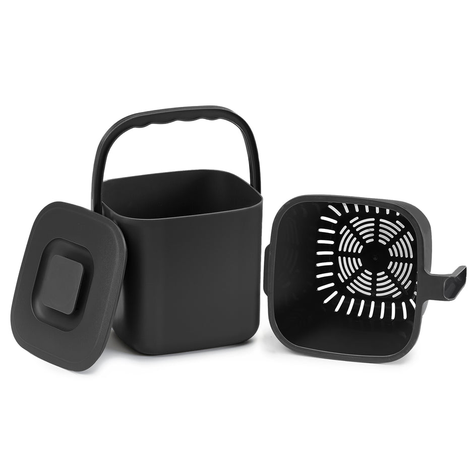 Gft-emmer - Geurdicht met Deksel en Handgreep - Zwart - 24 x 20 x 19,5 cm