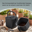 Gft-emmer - Geurdicht met Deksel en Handgreep - Zwart - 24 x 20 x 19,5 cm