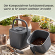 Gft-emmer - Geurdicht met Deksel en Handgreep - Grijs - 24 x 20 x 19,5 cm
