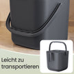 Gft-emmer - Geurdicht met Deksel en Handgreep - Grijs - 24 x 20 x 19,5 cm