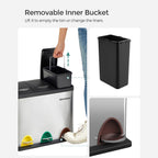 Avfallsseparation Spridande bin-pedal bin-24 liter-3-in-1-silver