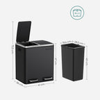 Avfallsbink - skräpfack med avfallsseparation - 2 x 15 L - Softclose - Svart