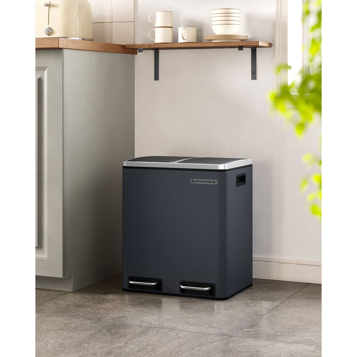 Avfallsbink - Metallpedal Bin - 30 liter - rökgrå