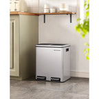Avfallsbink - pedal - 2 inre lådor - rostfritt stål - 2 x 15 l - silver