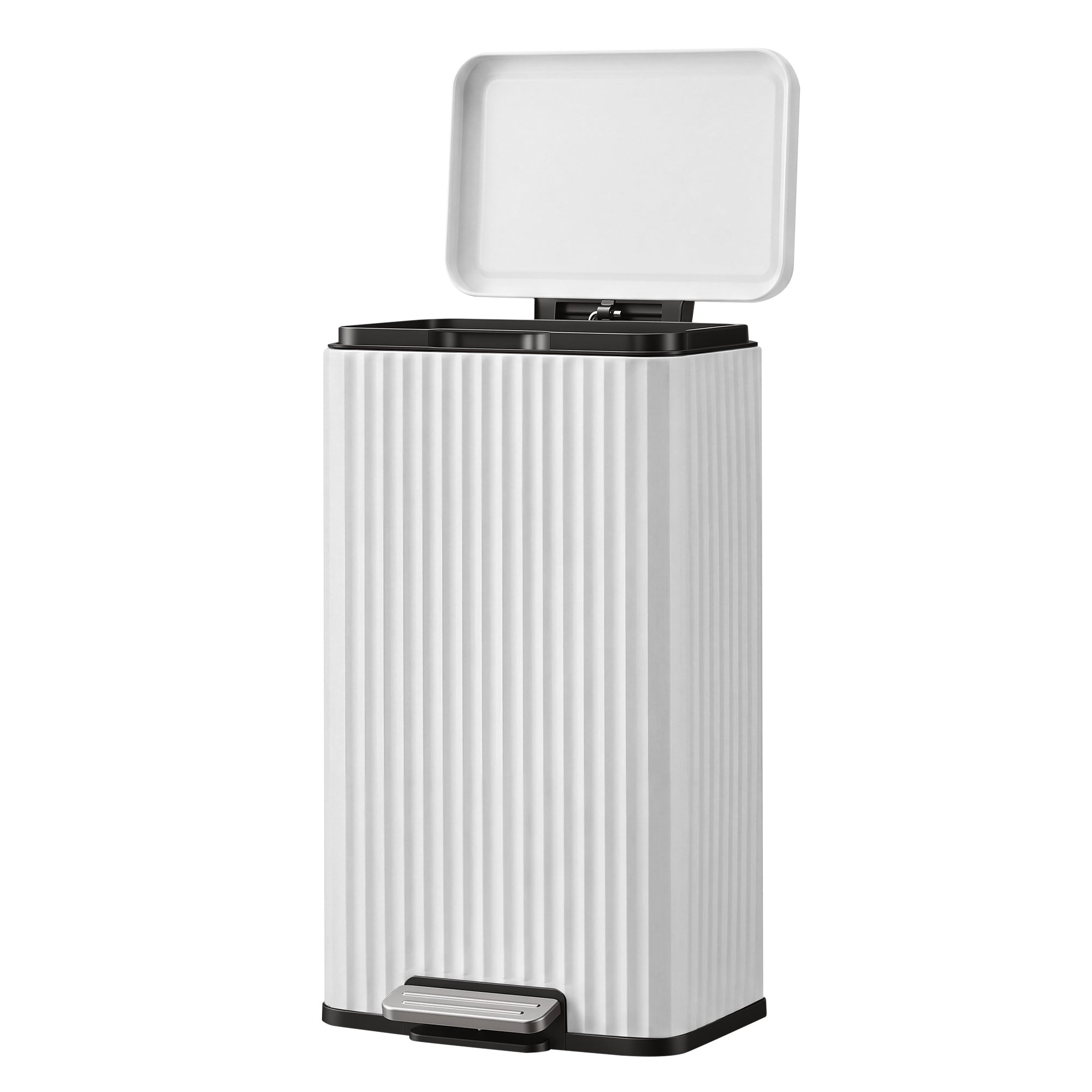 Pedaalemmer - Met Softclose-deksel en Uitneembare Binnenemmer - Wit - 33,6 x 29,8 x 59,5 cm