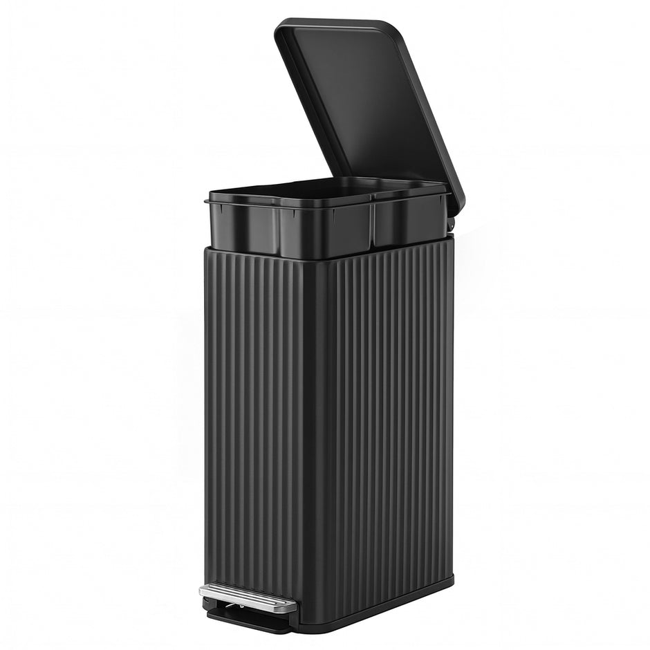 Pedaalemmer - 50 Liter - Soft-Close Deksel - Staal - Zwart