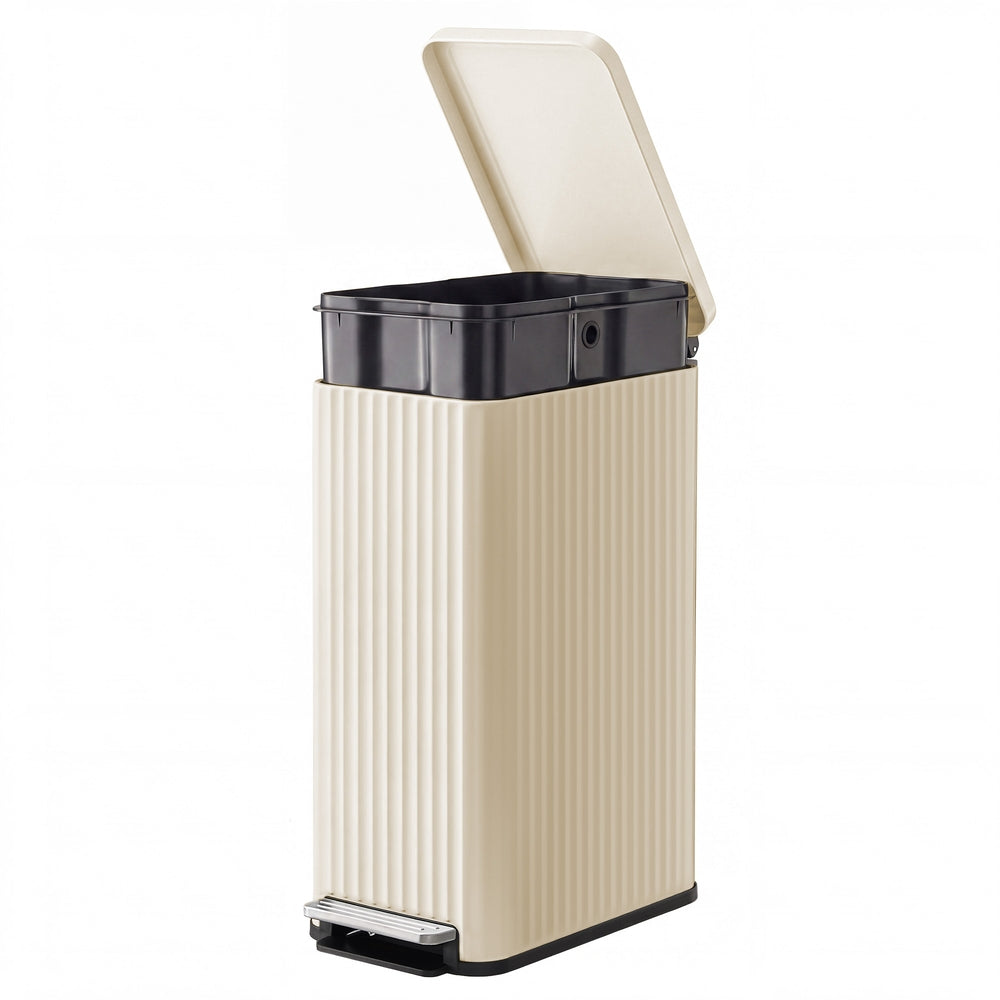 Pedaalemmer - 50 Liter - Soft-Close Deksel - Staal - Crème