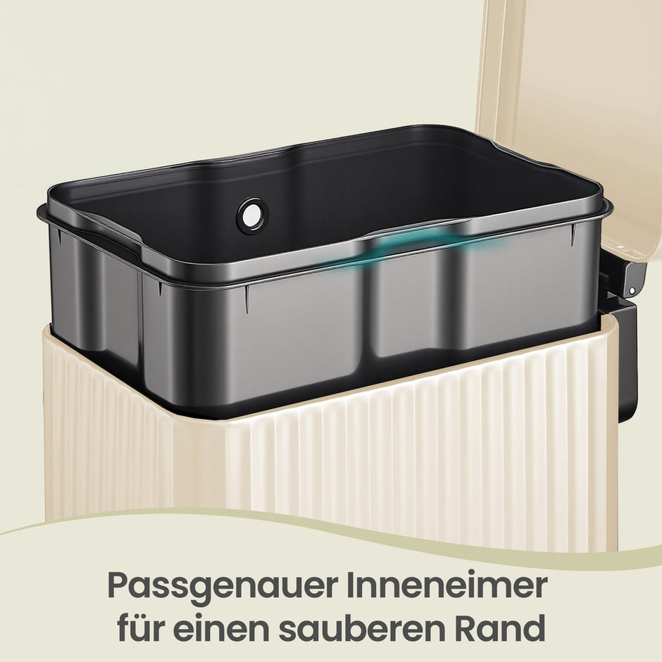 Pedaalemmer - 50 Liter - Soft-Close Deksel - Staal - Crème