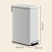 Pedaalemmer - 50 Liter - Soft-Close Deksel - Staal - Wit