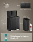 Afvalscheidingssysteem – 2 x 30 L – Staal – Soft-Close Deksel – Zwart