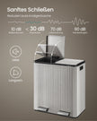 Afvalscheidingssysteem – 2 x 30 L – Staal – Soft-Close Deksel – Zilver