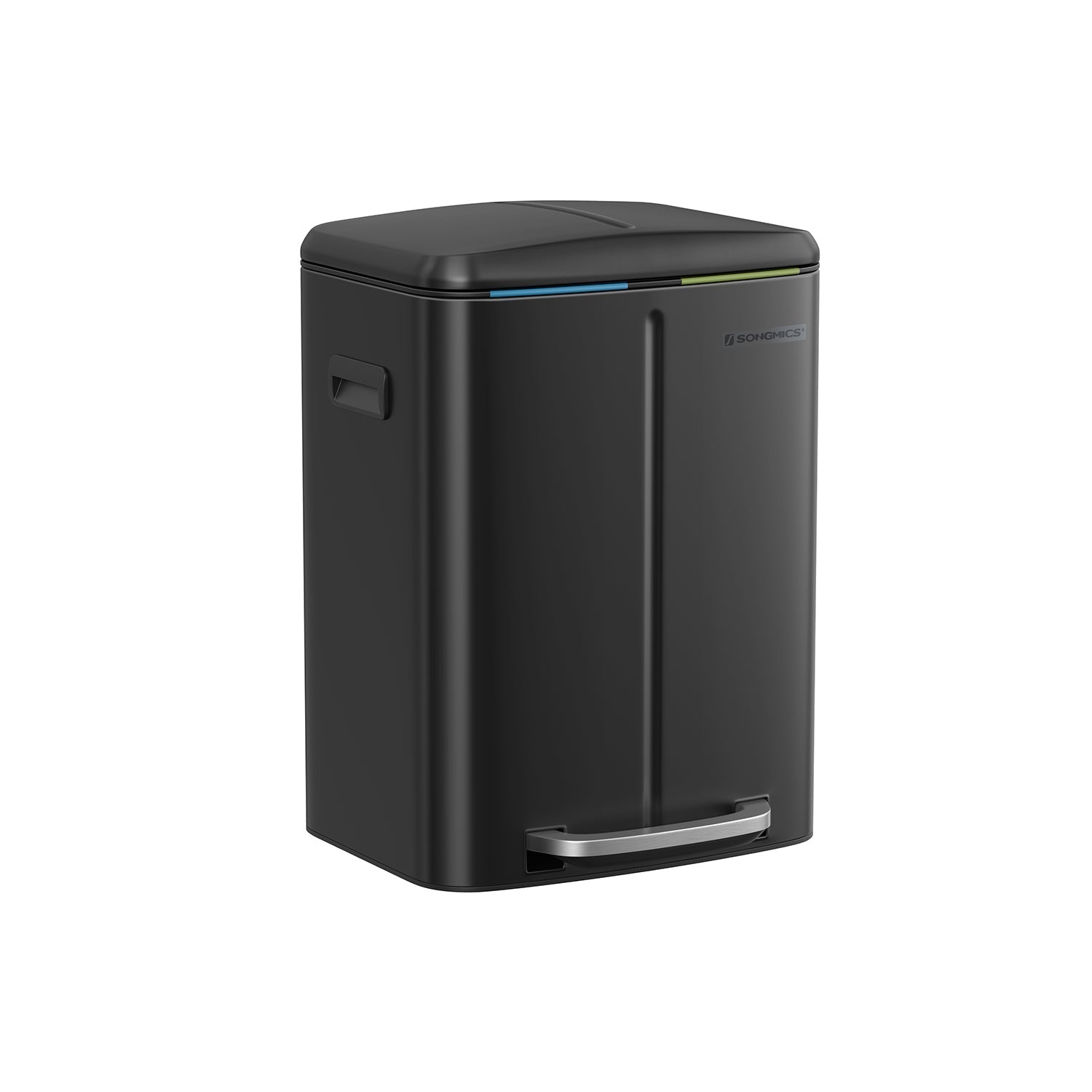 Avfallskärl med 2 fack - Pedalkontroll - Vit