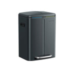 Avfallsbink - 2 fack - 2 x 20 L - metall med pedal - 40 L - vit