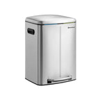 Avfallsbink - 2 fack - 2 x 20 L - metall med pedal - 40 L - vit