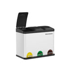 Avfallsbink - Kök Prullen Bin med pedal - 45 L (3 x 15 L) - Rostfritt stål - Silver/svart