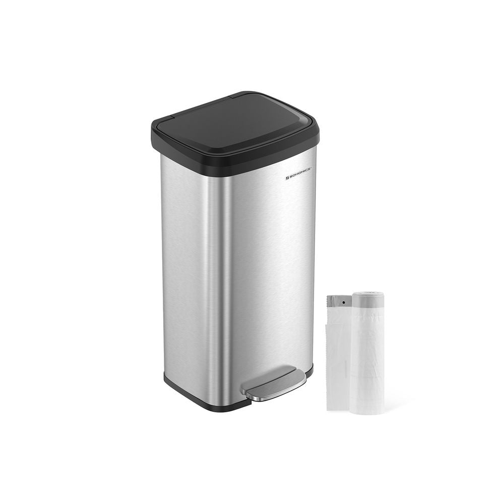 Skräpfack - avfallsbask - 68Liter - Metal - med lock - vitt