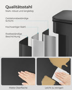 Kitchen Prullen bin - 40 liter - pedal Grenbak - svart