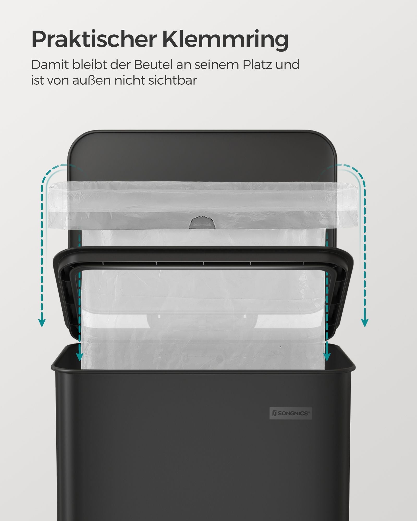 Kitchen Prullen bin - 40 liter - pedal Grenbak - svart