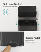 Kitchen Prullen bin - 40 liter - pedal Grenbak - svart