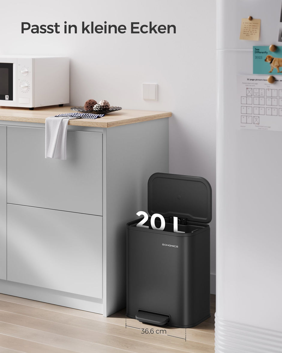 Soptunna 20 liter – Snygg och praktisk – Bläcksvart