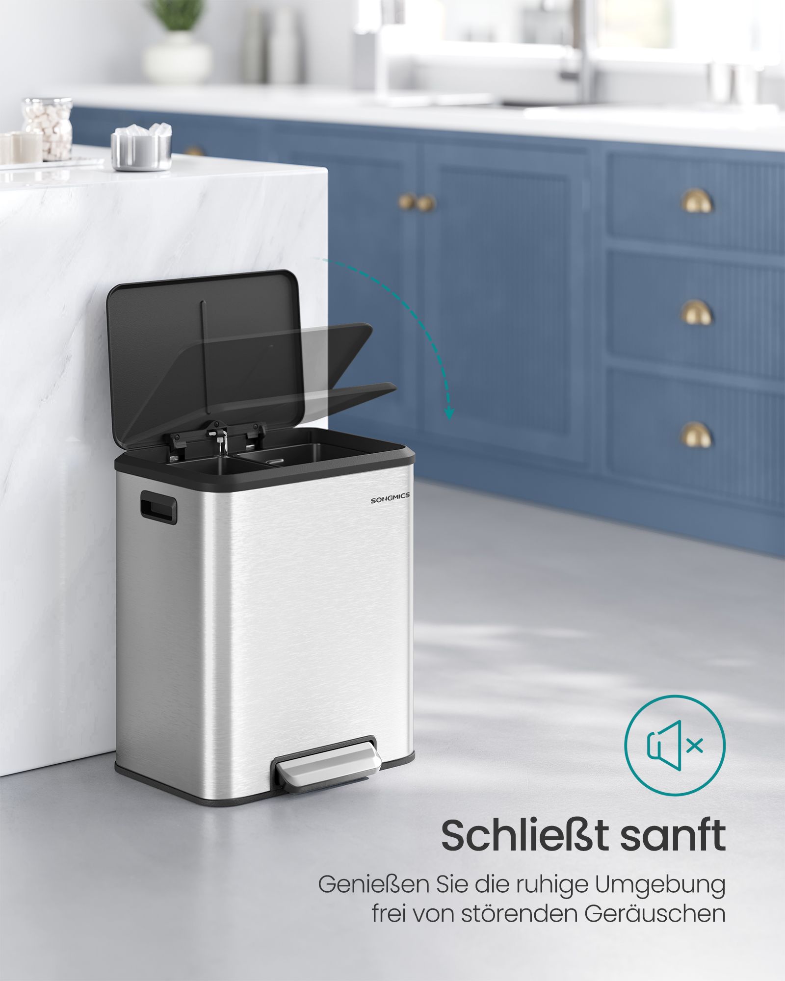 Kök Prullen Bin Metallic Silver