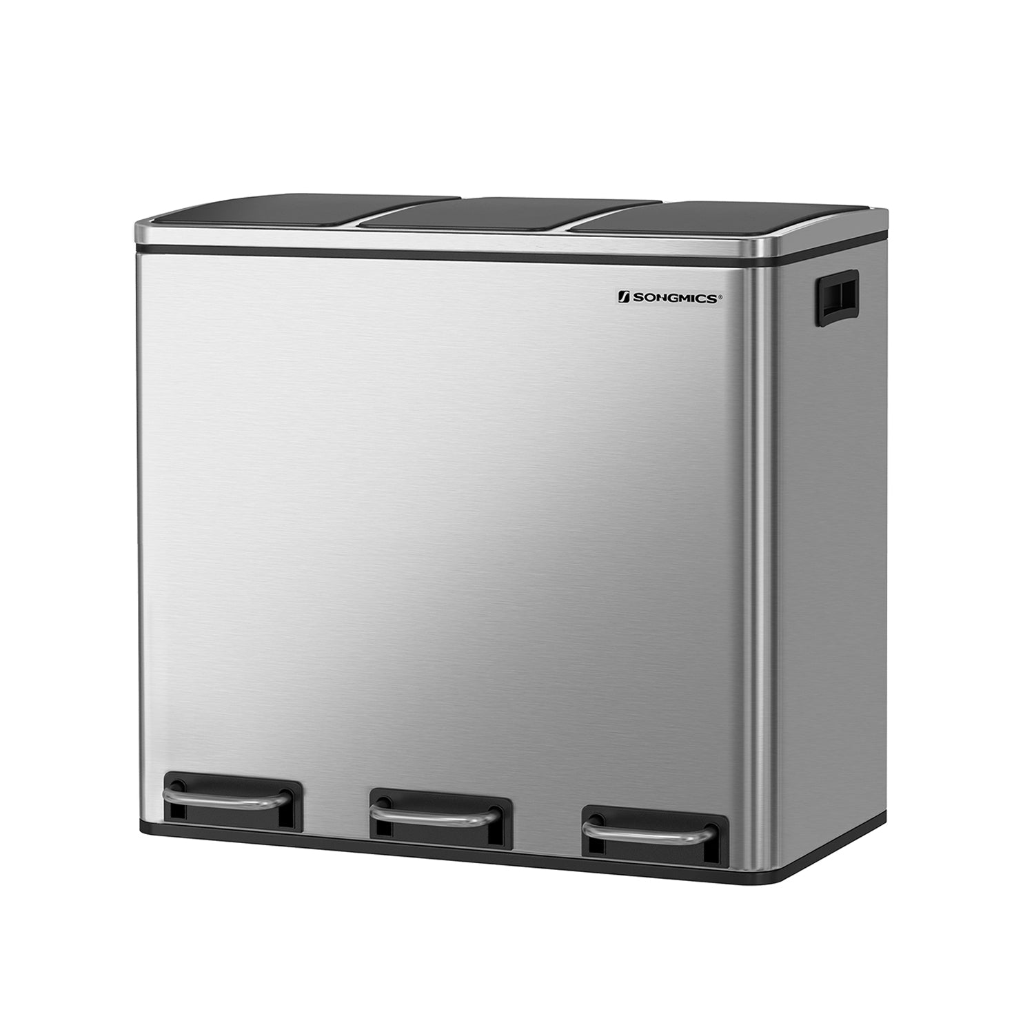 Sopor - avfallsseparation - 3 inre hinkar - 54 liter - silver