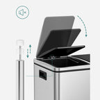 Sopor - avfallsseparation - 3 inre hinkar - 54 liter - silver