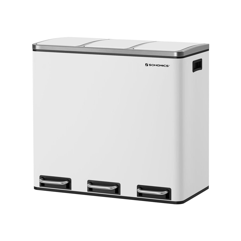 Avfallsseparationssystem - 3 fack - 3 × 18 L - med en sand beige lock