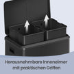 Pedaalemmer - Met Afvalscheiding en 3 Vakken - Zwart - 52,5 x 37,2 x 65,8 cm
