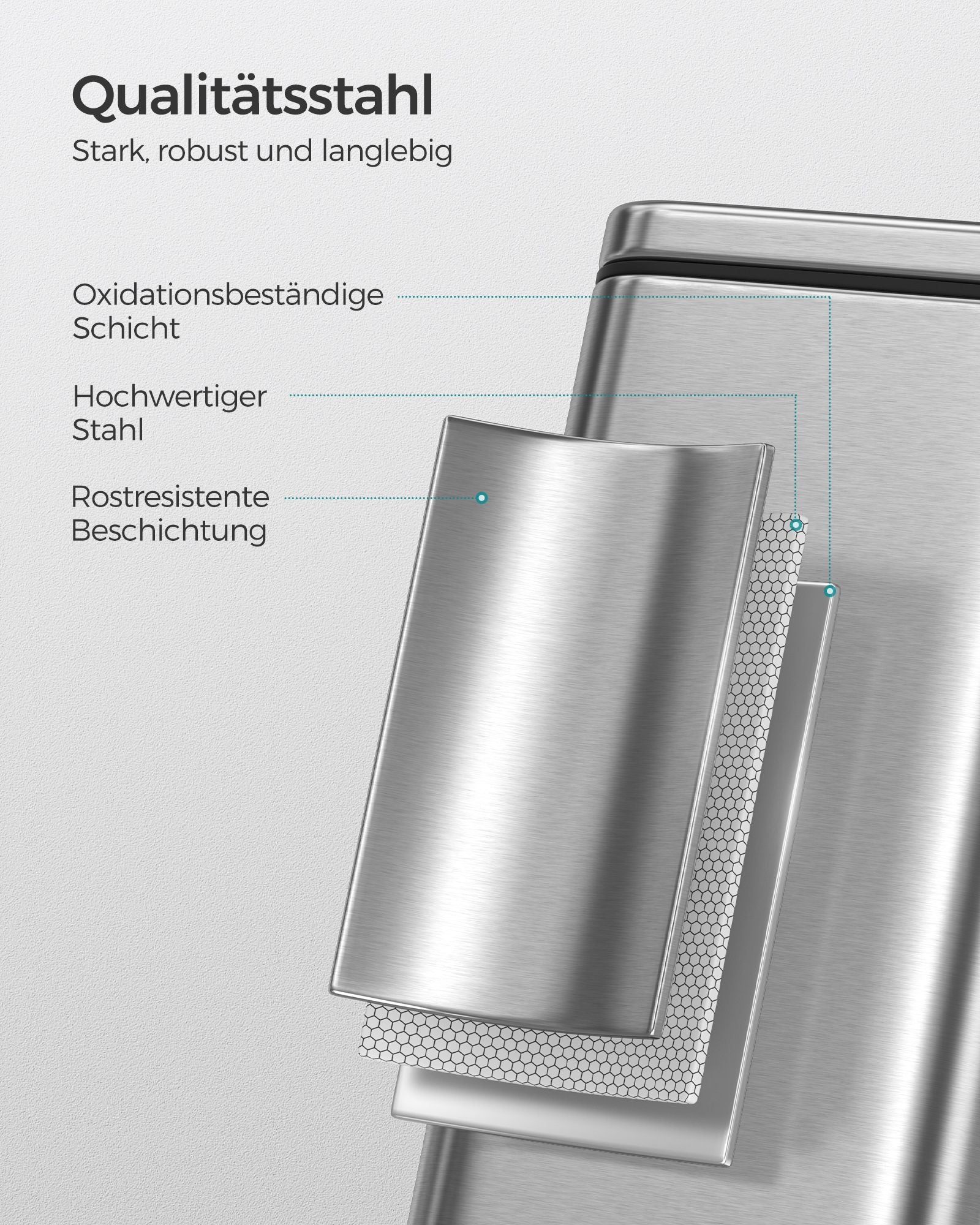 Kosmetikbehållare – 5 liter – Stål – Silver