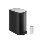 Avfallsseparationssystem - med 2 fack - Metalliskt silver