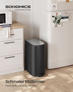 Avfallsseparationssystem - med 2 fack - Metalliskt silver