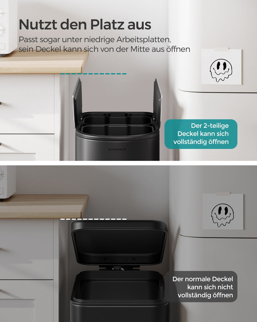 Avfallsseparationssystem - 2 fack - 30 L och 20 L