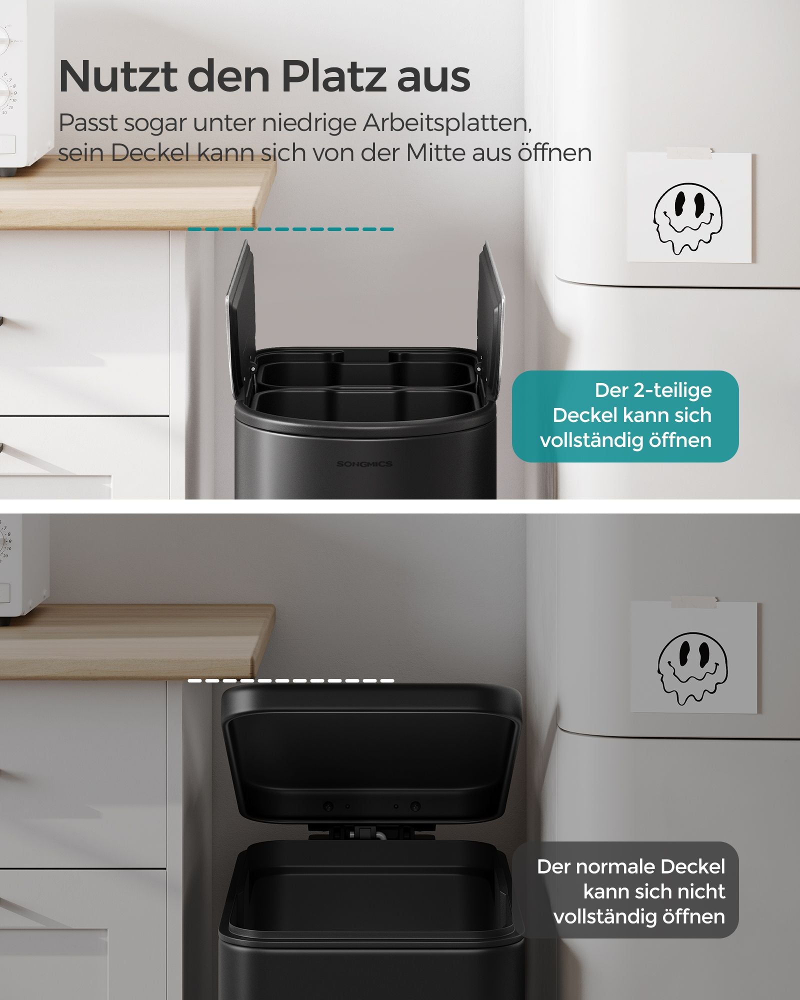 Avfallsseparationssystem - 2 fack - 30 L och 20 L